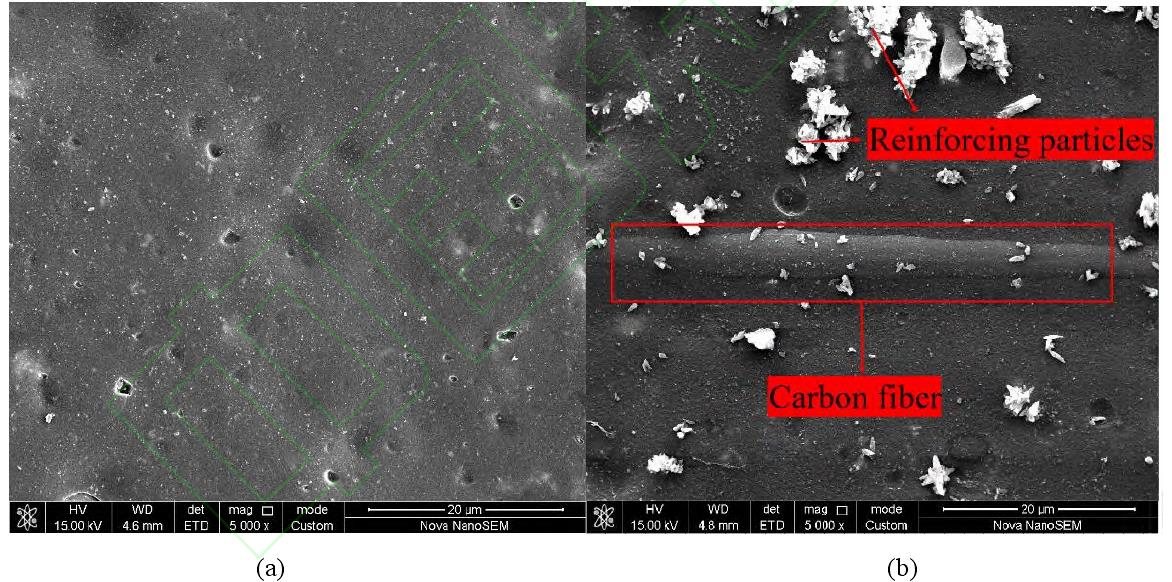 低温等离子体处理前后树脂基复合材料表面SEM 图